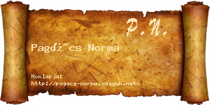 Pagács Norma névjegykártya